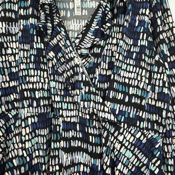 The Limited Multicolor Faux Wrap Dress Size 3X Stretchy Ruffle $109 NWT - Picture 3 of 7